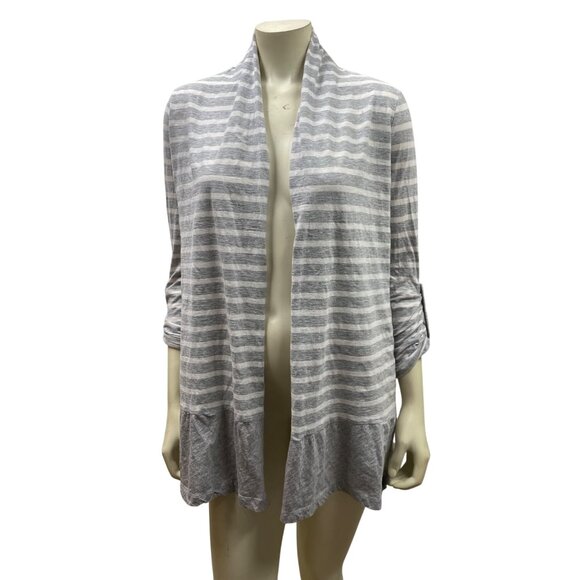 Two By Vince Camuto Womens Striped Open-Front Cardigan‎ Medium - Picture 1 of 4
